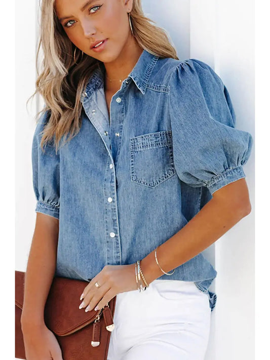 Juliet Sleeve Denim Shirt